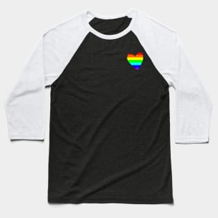 Small Bright Rainbow Valentine Heart Baseball T-Shirt